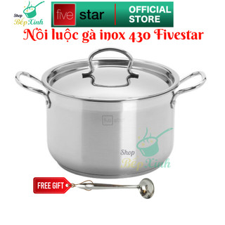 Nồi luộc gà 3 đáy inox 430 cao cấp Fivestar , dùng được mọi bếp, tặng 1 muỗng canh size 26cm | 28cm | 30cm | 32cm | 36cm
