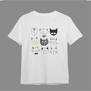 Áo thun trắng cho bé hoạ tiết mèo dáng oversize by Lamm