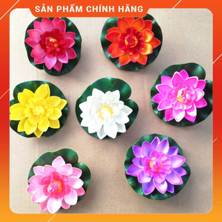 Hoa sen xốp thả bát nước sen giả trang trí hồ cá tiểu cảnh, thả bát tụ thủy
