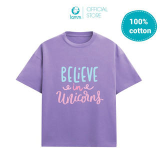 Áo thun bé gái 100% cotton mùa hè believe in unicorn by Lamm