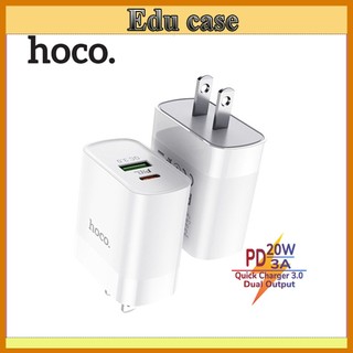 "củ sạc nhanh pd 20w hoco c80 plus " hỗ trợ sạc nhanh, chất liệu abs chống cháy pc, 2 cổng usb và type-c , qc3.0