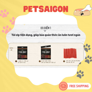 [BÁNH THƯỞNG CHO CHÓ] SNACK JERKY THỊT BÒ QUE CHO CHÓ