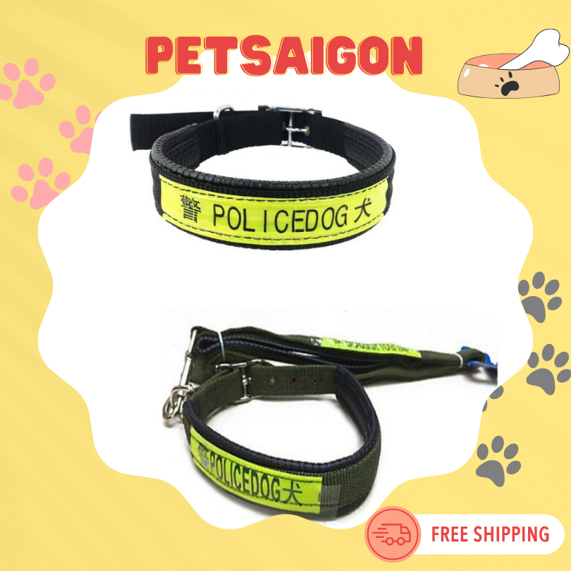 DÂY DẮT VÒNG CỔ POLICE CHO CHÓ