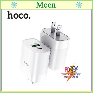 "củ sạc nhanh pd 20w hoco c80 plus " hỗ trợ sạc nhanh, chất liệu abs chống cháy pc, 2 cổng usb và type-c , qc3.0 meen