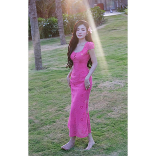 Đầm maxi xô tay con cúc bọc , by MeiMei