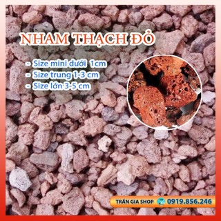 Nham thạch đỏ - Đá núi lửa lọc nước hồ cá Koi - 1kg
