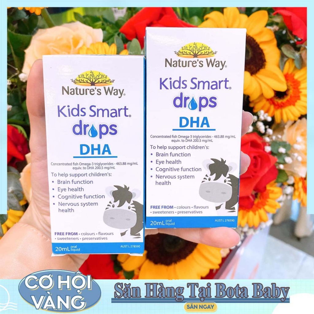 Giá Shock 𝗗𝗛𝗔 𝗞𝗶𝗱𝘀 𝗦𝗺𝗮𝗿𝘁 𝗗𝗿𝗼𝗽 DHA - 𝗡𝗮𝘁𝘂𝗿𝗲’𝘀 𝗪𝗮𝘆 𝗞𝗶𝗱 Sản phẩm bổ sung DHA dạng nhỏ giọ