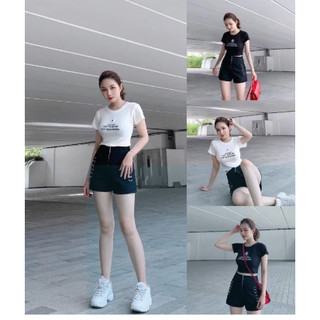 Quần Short Kaki Lửng Ulzzang Quần đùi denim ngố Ống rộng cạp cao Dáng Hàn Quốc SIÊU XINH