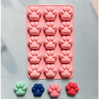 Khuôn Silicon 15 Chân Mèo 3D, Chân Chó Làm Socola, Thạch Rau câu, Pudding, Topping Trà Sữa