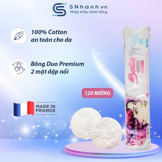 Bông tẩy trang Bella Cotton Premium Duo – 2 mặt, 120 miếng