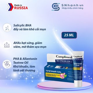 Gel dưỡng da hỗ trợ giảm mụn compliment no problem aha - bha - pha - tea tree