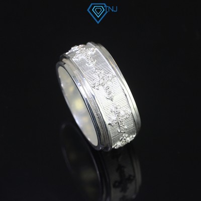 Nhẫn bạc nam xoay 360 hình thánh giá đính đá phong cách cá tính NNA0544 - Trang Sức TNJ