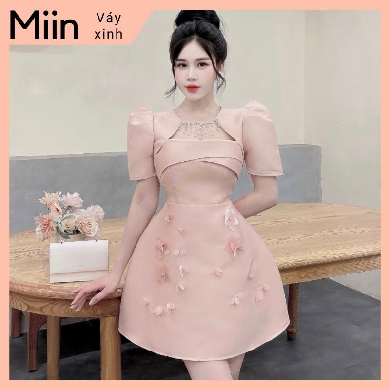 Váy Tapta Cúp Ngực Dây Đá Vòng Cổ