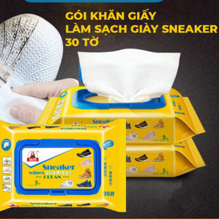 Khăn ướt lau giày, khăn vệ sinh giày sneaker - giấy ướt lau giày sneaker 1 gói 30 tờ