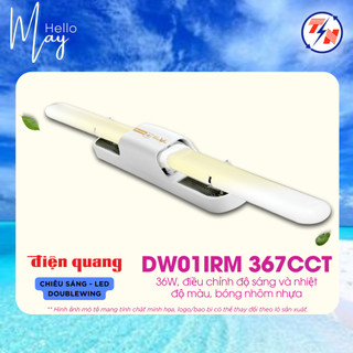 Bộ đèn LED Doublewing SMART Điện Quang ĐQ LED DW01IRM 367CCT (36W, điều chỉnh độ sáng và nhiệt độ màu, có Remote)