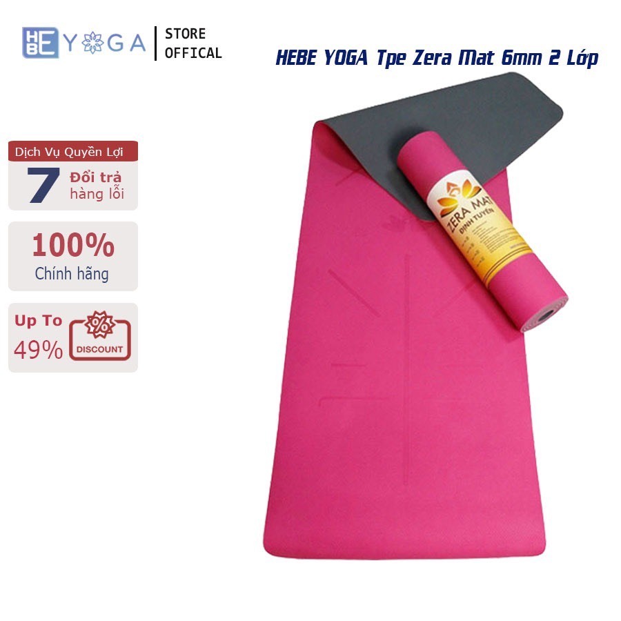 Thảm Tập Yoga Gym Định Tuyến YOGA HBE Zera TPE Mat 6mm 2 Lớp