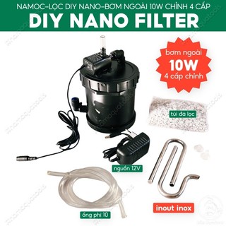 Lọc DIY Nano NAMOC - Bơm Ngoài + Full Phụ Kiện & Vật Liệu Lọc | Lọc Chế Mini Dành Cho Bể Thuỷ Sinh Nano, Shallow Tank