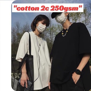 Áo thun tay lỡ form rộng cotton 2 chiều 250gsm Oversize Unisex, áo phông tay lỡ nam nữ Basic 2 màu Đen Trắng