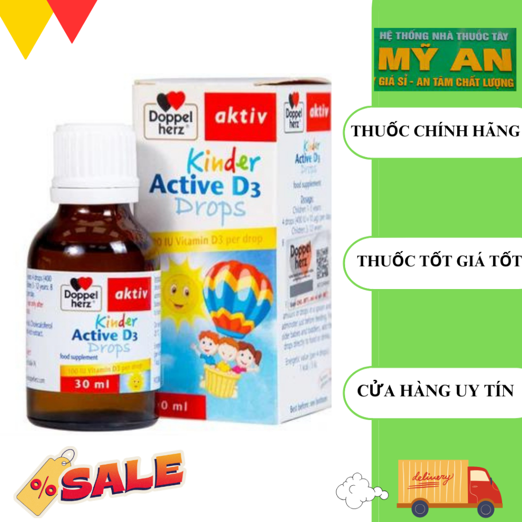 [Date 7/24] Siro Kinder Active D3 Drops Doppelherz Aktiv bổ sung vitamin D3, tăng cường sức đề kháng (30ml)