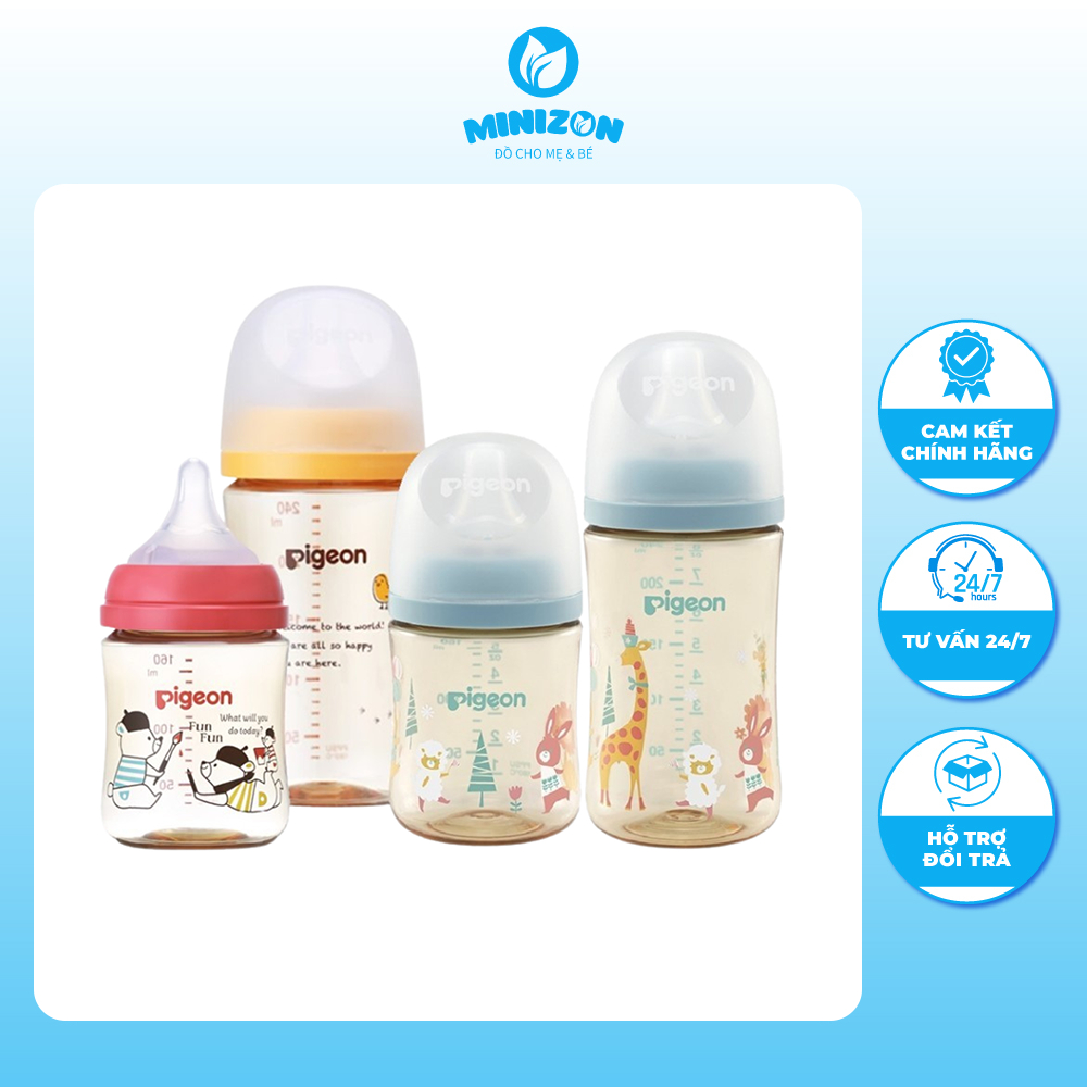 Bình Sữa Pigeon Hàng Nội Địa Nhật Mẫu Mới Chính Hãng | Minizon Kids
