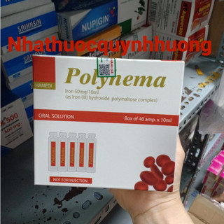 Sắt ống polyhema hộp 40 ống giúp bổ sung sắt cho cơ thể.
