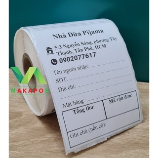 50 tem giao hàng phiếu ship tem vận chuyển a6 a7 phiếu giao hàng in sẵn 10x15cm có keo dán sẵn ghi mã vận đơn ghi đơn