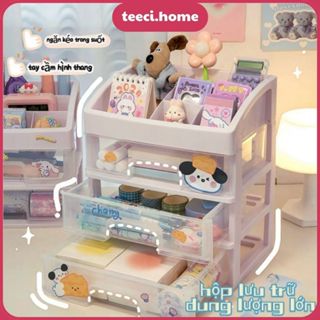 <Tặng Sticker> Kệ Đựng Mỹ Phẩm 4 Tầng Để Bàn Khay Đựng Đồ Trang Điểm Nhiều Ngăn Hộp Lưu Trữ Hộp Bảo Quản Máy Tính CL006