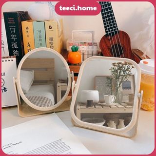 <Tặng Sticker> Gương Trang Điểm Để Bàn Gương Soi Di Động Dòng Thấp Dày Dặn 2 Mặt Xoay 360 Độ Gương Soi 2 Chiều CL016