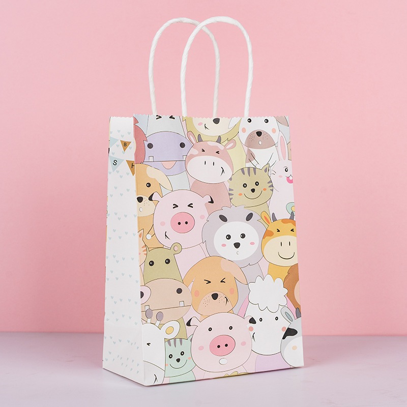 (21 x 11 x 27cm) Túi Giấy Gói Qùa, Túi Giấy Đựng Quà Sinh Nhật, Túi Giấy Tặng Phẩm, Túi Giấy Hình Hoạt Hình Dễ Thương