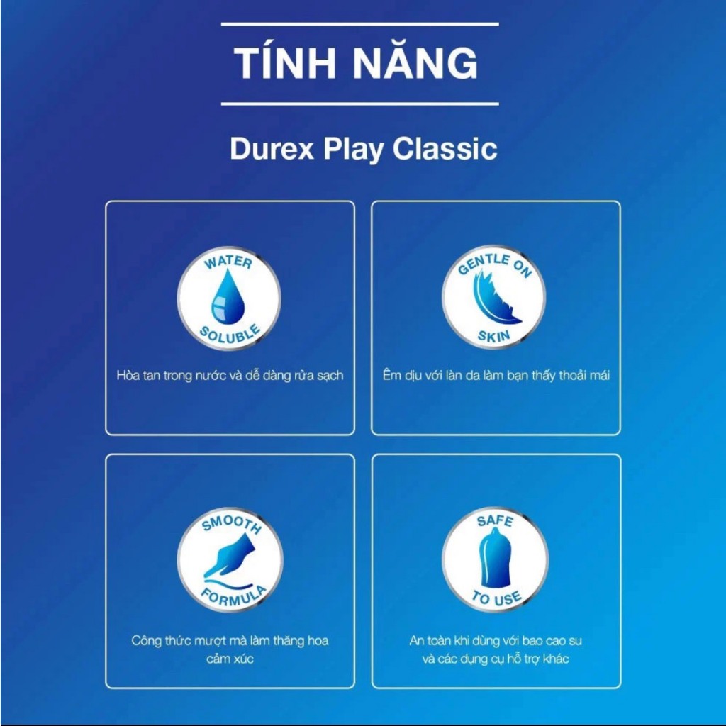 Gel bôi trơn tạo độ ẩm tự nhiên Durex Play Classic 50ml - Chính hãng.