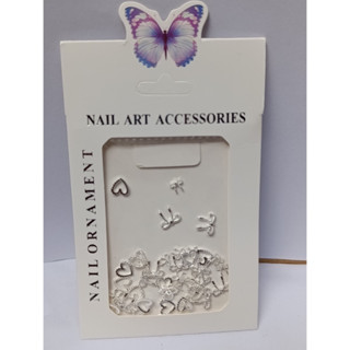 sét charm nơ tim gắn móng, phụ kiện nơ tim làm nail