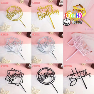 Trang trí bánh sinh nhật bánh kem - COMBO 10 thẻ meka HAPPY BIRTHDAY B các kiểu