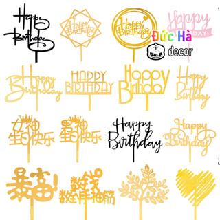 10 Thẻ Meka Chúc Mừng Sinh Nhật, Happy Birthday, Que Cắm Trang Trí Bánh Kem, Toper, Phụ Kiện (Mua 10 cái giảm giá)