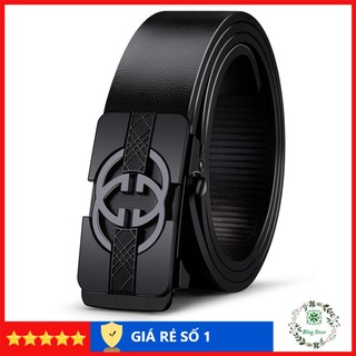 Thắt lưng nam da cao cấp Dây lưng nam mặt khóa kim loại tự động sang trọng Nịt da thời trang TLGG02