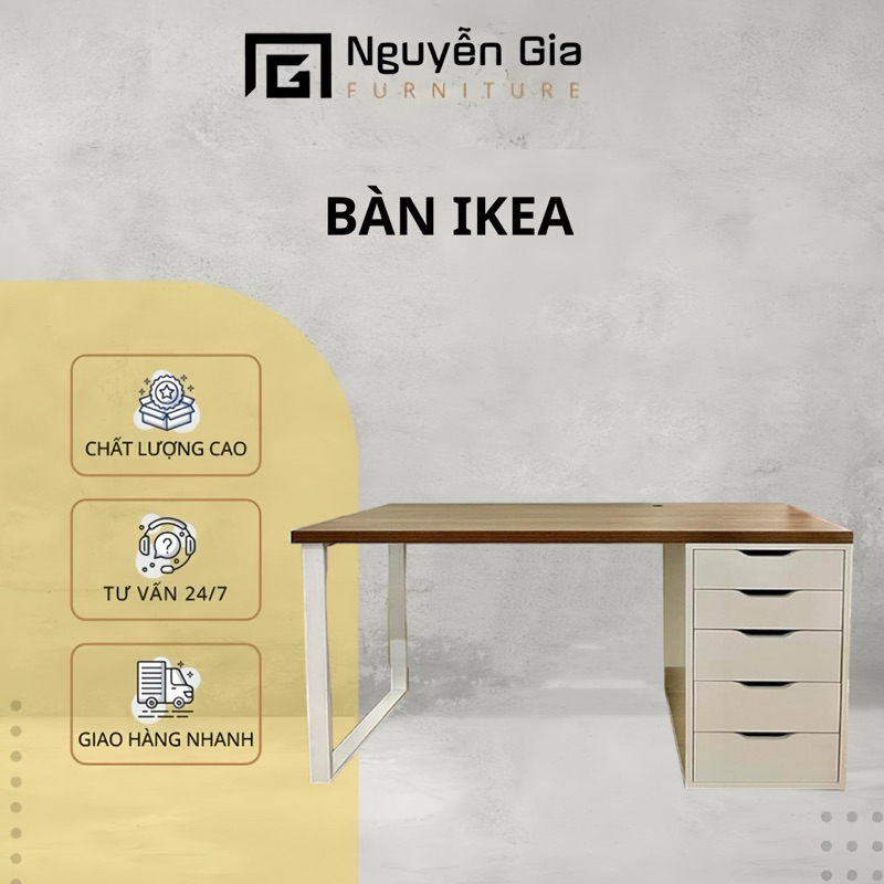 ( HỖ TRỢ LẮP RAP HCM) bàn có tủ 5 ngăn gắn được ARM ikea có 1m-2m tủ sâu nhiều hộc bàn làm việc chơi game học tập | BigBuy360 - bigbuy360.vn