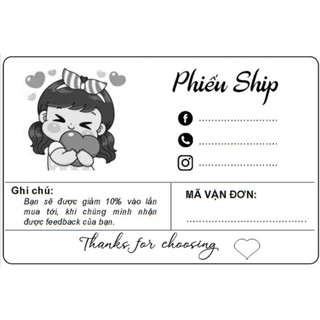 Set50 phiếu giao hàng 100x150 76x130 hóa đơn bán hàng có keo dán thùng gói hàng phiếu ship vận chuyển ghi mã đơn hàng