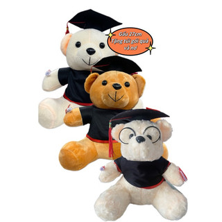 Thú bông gấu tốt nghiệp 27cm - tặng túi quà và nơ - quà tặng ý nghĩa