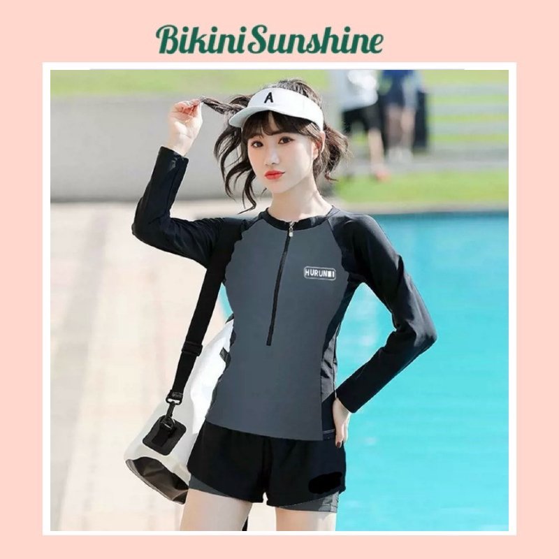 [Có size] Bikini đồ bơi nữ đi biển 2 mảnh năng động, Dây khóa kéo dài tay  Quần 2 Lớp Kín Đáo BIKINI SUNSHINE KK00 | BigBuy360 - bigbuy360.vn
