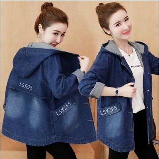 Áo khoác jean có mũ, áo khoác jean thêu chữ có nón, giá tốt nhất, áo khoác jean nữ, áo khoác nữ