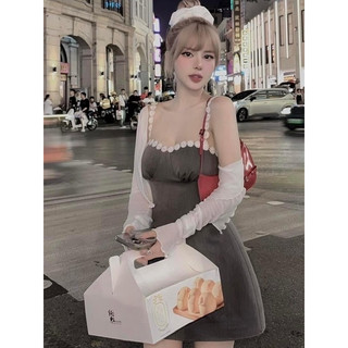 Váy 2 dây,Váy nữ sang chảnh kiểu dáng dây phối ren màu sắc ghi chuẩn tag mác MPB