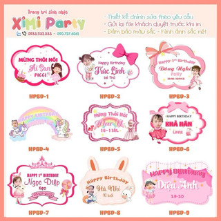 Set combo hình chibi trang trí sinh nhật cho bé