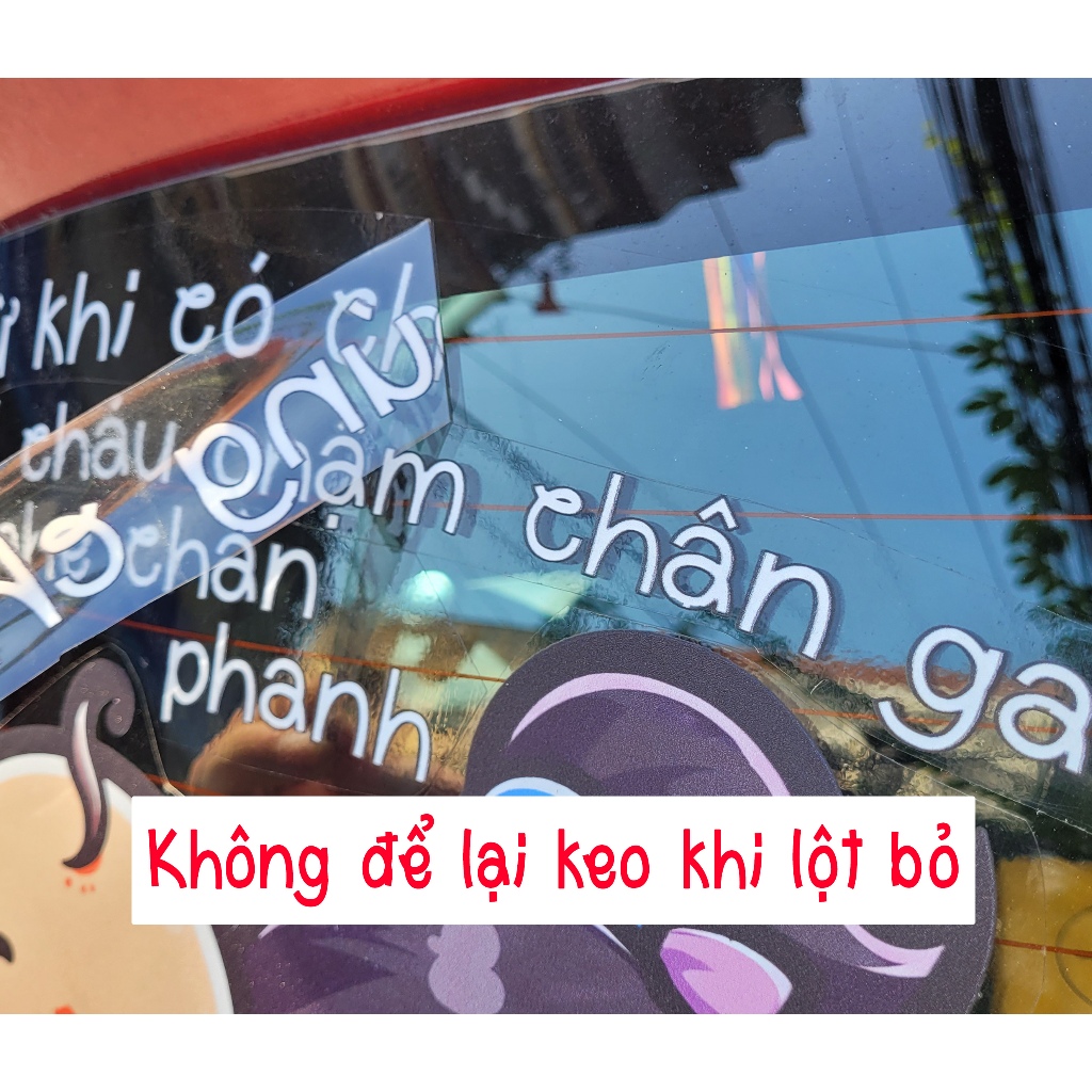 Decal dán xe ô tô, tem dán xe hơi, sticker xe o to - Chồng cục tính - đồ chơi phụ kiện trang trí ô tô - Mày mò Store