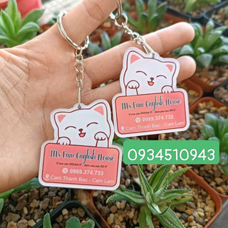 Móc khóa mica in hình, logo (in 2 mặt) - lên file và in theo yêu cầu