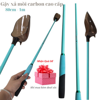  Gậy xả mồi Carbon muỗng vẩy mồi câu đài cao cấp xả hạt câu đơn 80c 