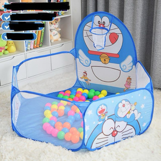 Lều nhà bóng có rổ cho bé vui chơi hình doraemon