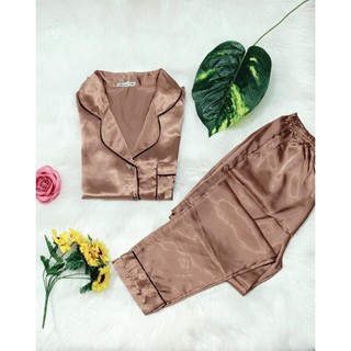 Bộ pijama chất PHI LỤA đẹp, quần dài có túi, tay dài