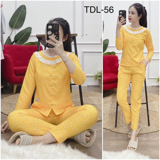 Bộ mặc nhà áo dài quần dài chất lụa mềm mát, không nhăn nhàu, đủ size
