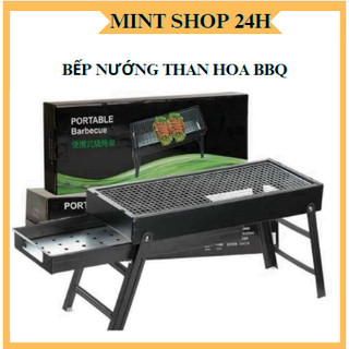 Bếp nướng than hoa dài dùng than hoa hoặc than không khói