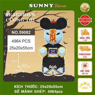 Đồ chơi lắp ghép Gấu Bearbrick cương thi - Mô hình lắp ghép 3D Gấu Bearbrick - Cao 55cm - 4964pcs - Sunny