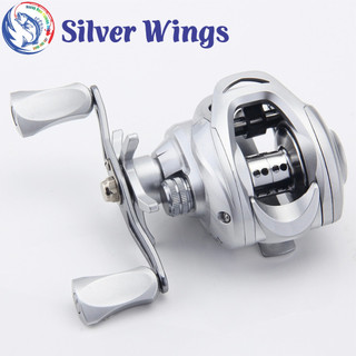 Máy ngang Silver Wings SW200 câu lure lăng xê, máy quay cối kim loại, tay quay kim loại cao cấp